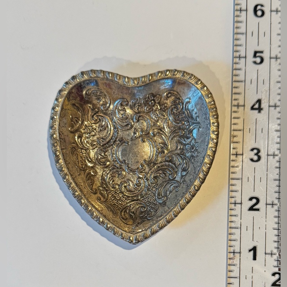Heart-Shaped Silver Trinket Dish
